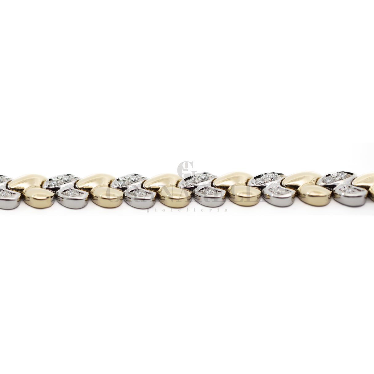 Bracciale in oro giallo e bianco 18 kt e diamanti-Bracciali-GRANARELLI-Gioielleria Granarelli