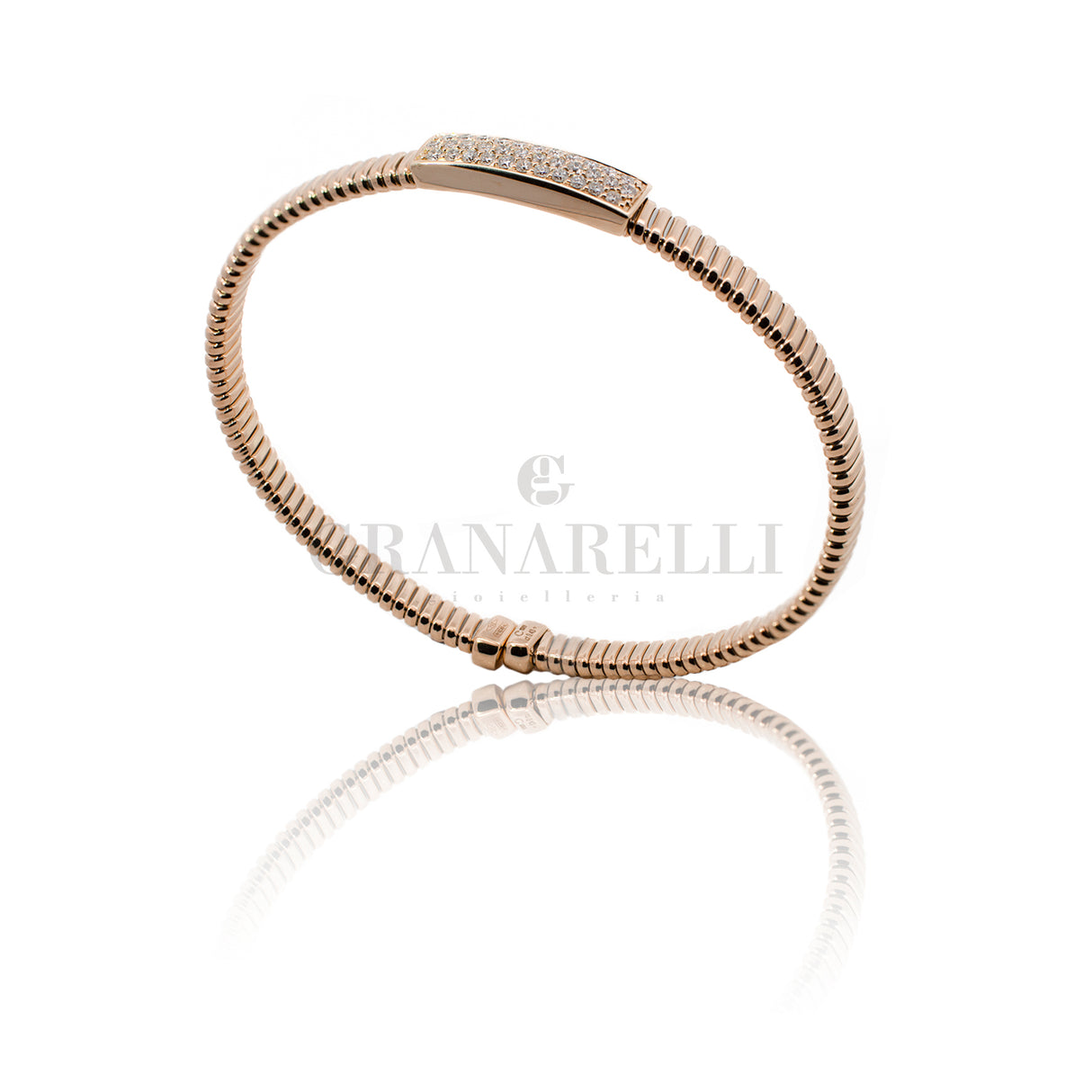 Starres Armband mit Diamanten in Gelbgold 