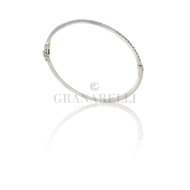 Bracciale rigido in oro bianco con diamanti-Bracciali-GRANARELLI-Gioielleria Granarelli