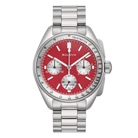 Lunar Pilot 43.5 mm quadrante rosso-Orologi-BULOVA-Gioielleria Granarelli