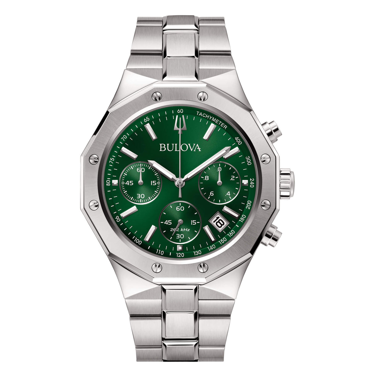 Octagon Chronograph Acciaio Verde-Orologi-BULOVA-Gioielleria Granarelli