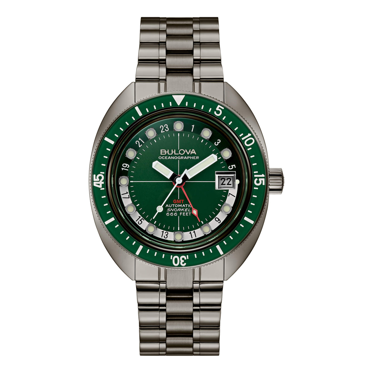 Oceanographer GMT Snorkel Automatico Verde-Orologi-BULOVA-Gioielleria Granarelli