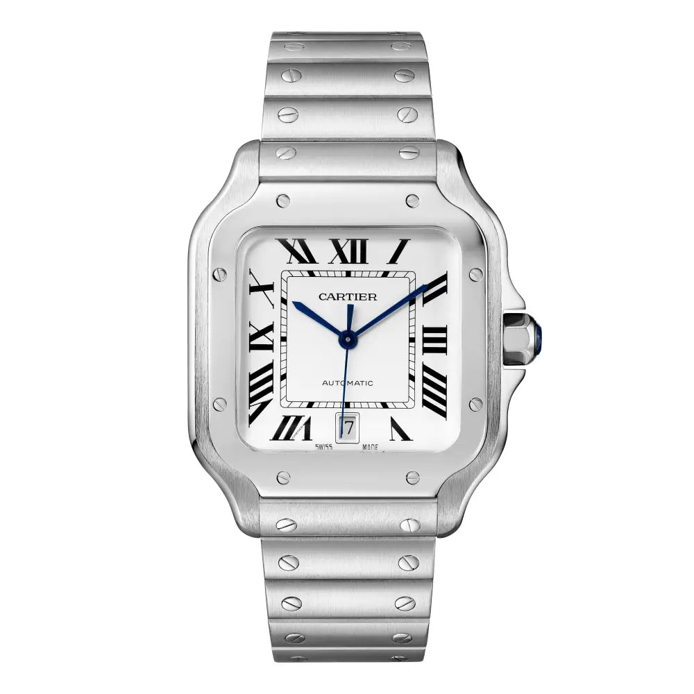 Orologio Santos de Cartier. Modello grande, movimento automatico, acciaio SECOND HAND