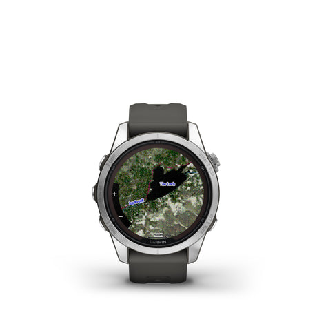 fēnix® 7S Pro – Solar Edition Silver con cinturino Graphite-Orologi-GARMIN-Gioielleria Granarelli