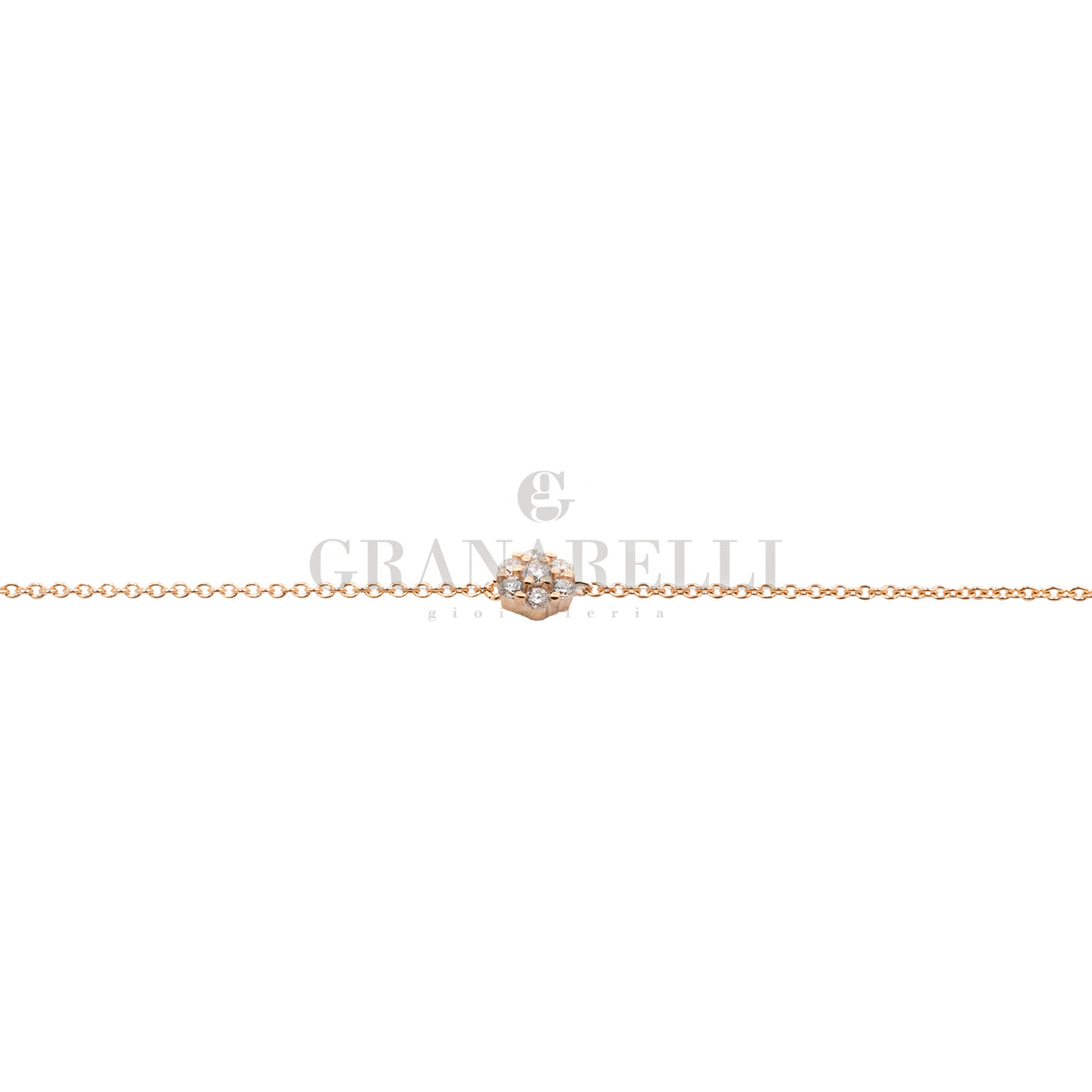 Bracciale mini fiore in Oro rosa e Diamanti