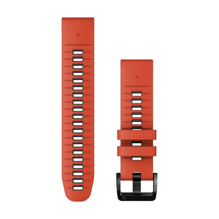 Cinturino QuickFit® 22 Silicone, Flame Red & Graphite-Cinturino-GARMIN-Gioielleria Granarelli