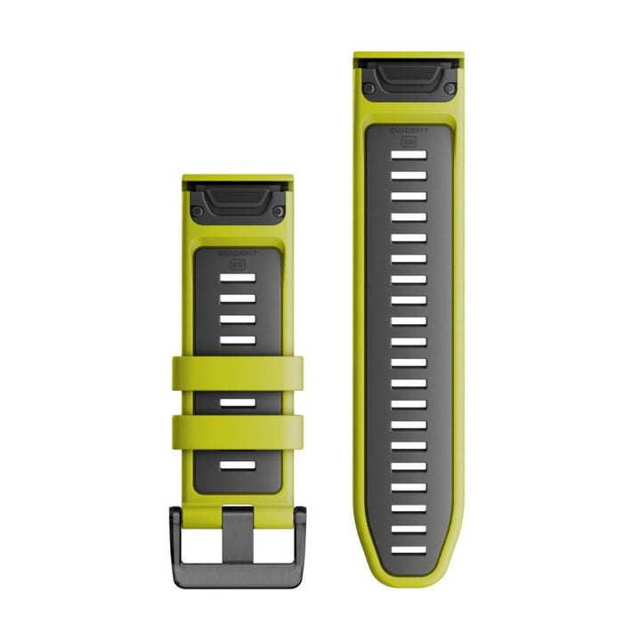 Cinturino QuickFit® 26-Silicone, Electric Lime & Graphite-Cinturino-GARMIN-Gioielleria Granarelli