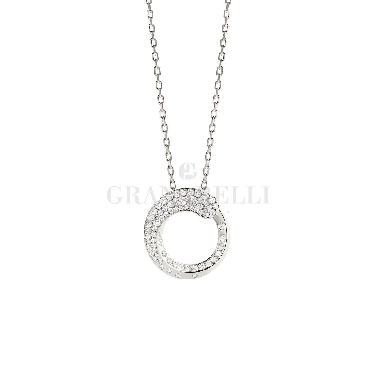 Collana Catena ciondolo Like in Diamanti Oro Bianco