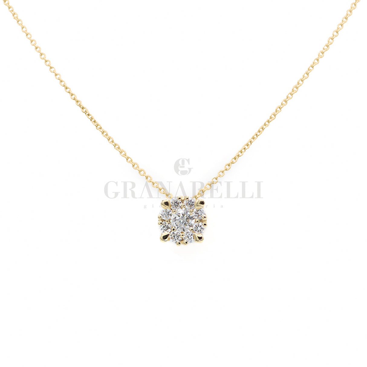 Diamond flower crew 0.49kt in white gold