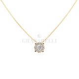 Diamond flower crew 0.49kt in white gold