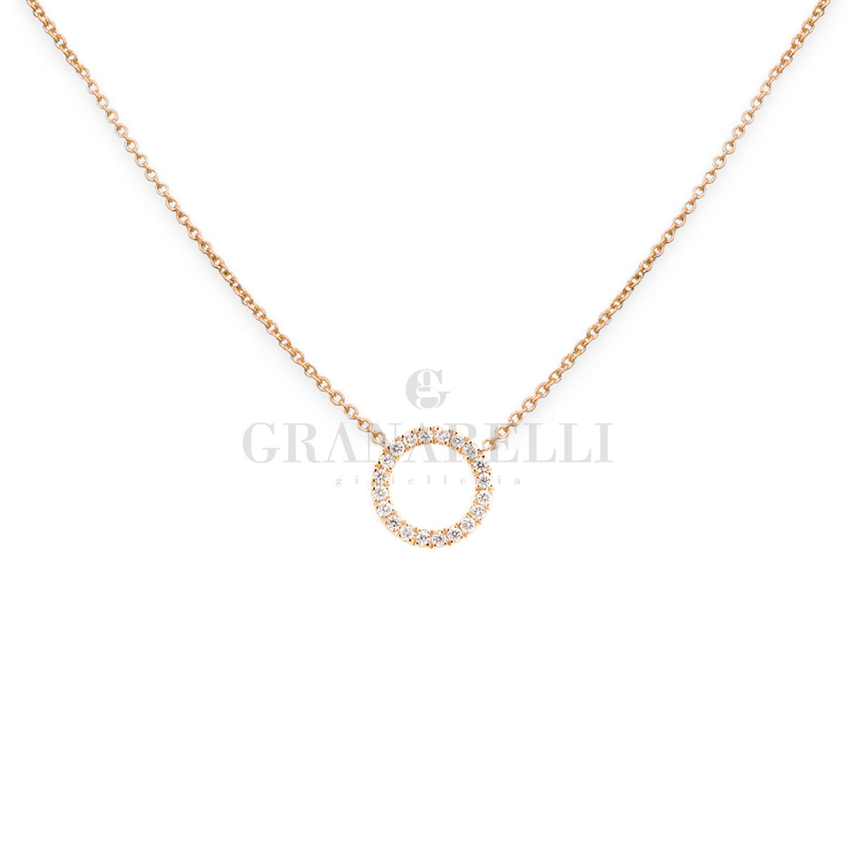 Girocollo cerchio silhouette Diamanti in Oro Rosa