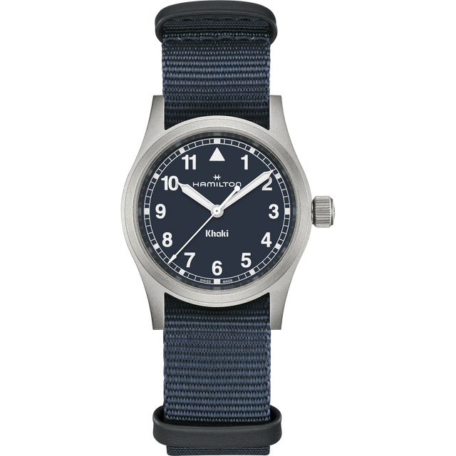 Khaki Field Quarzo 33mm Blu-Orologi-HAMILTON-Gioielleria Granarelli