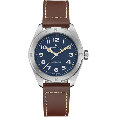 Khaki Field Expedition Automatico Blu Pelle-Orologi-HAMILTON-Gioielleria Granarelli