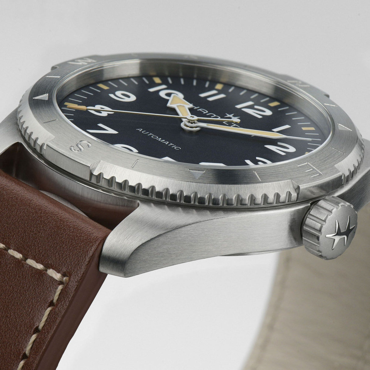 Khaki Field Expedition Automatico Blu Pelle-Orologi-HAMILTON-Gioielleria Granarelli