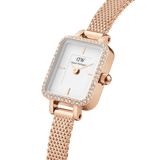 Quadro Mini Lumine Bezel Rose Gold-Orologi-DANIEL WELLINGTON-Gioielleria Granarelli