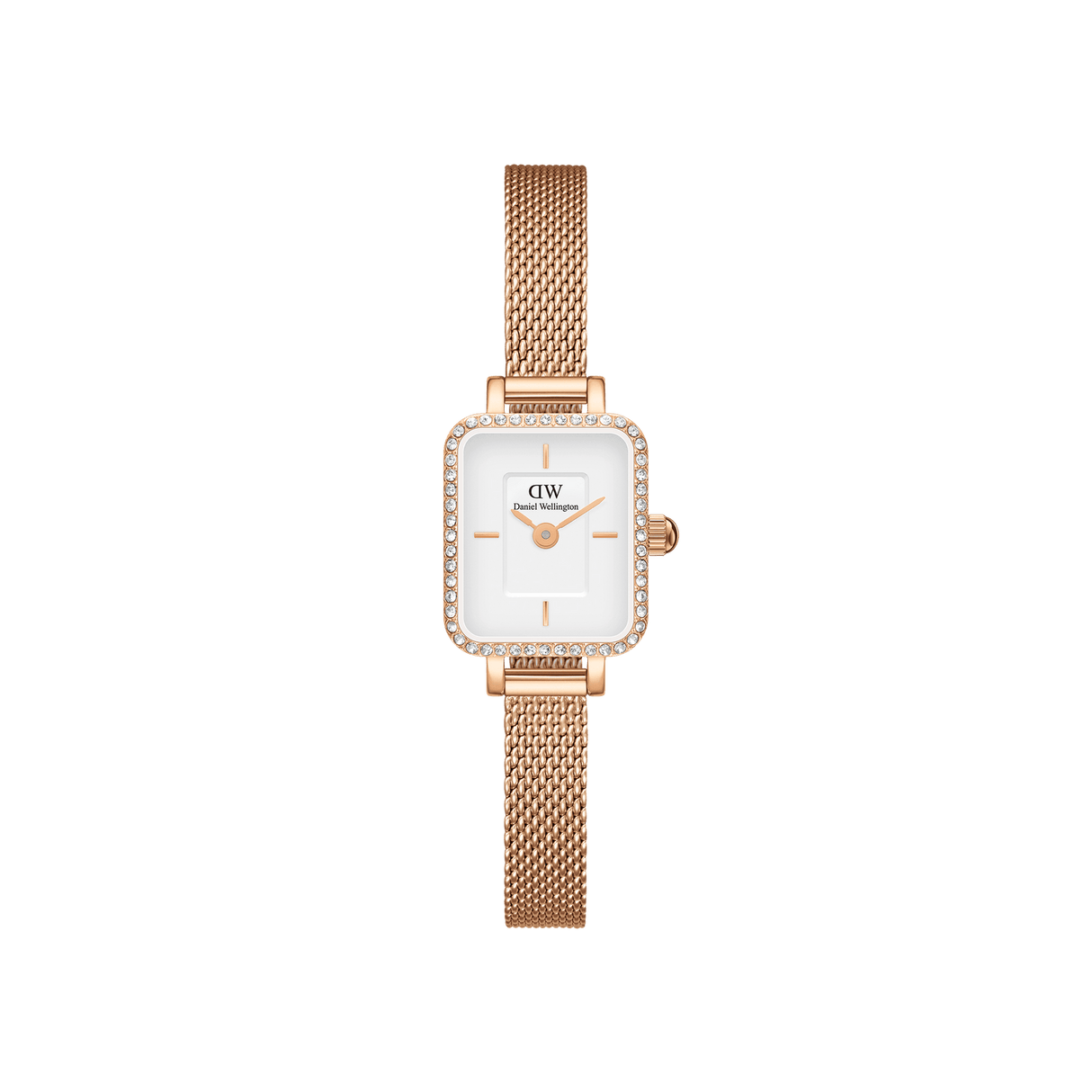 Quadro Mini Lumine Bezel Rose Gold-Orologi-DANIEL WELLINGTON-Gioielleria Granarelli