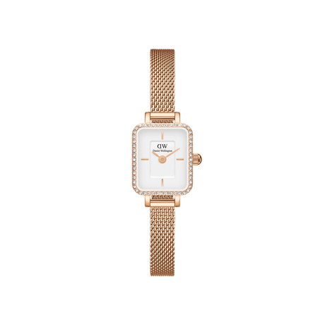 Quadro Mini Lumine Bezel Rose Gold-Orologi-DANIEL WELLINGTON-Gioielleria Granarelli