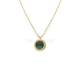 Girocollo Ciondolo malachite in oro giallo-Girocolli-GioGio-Gioielleria Granarelli