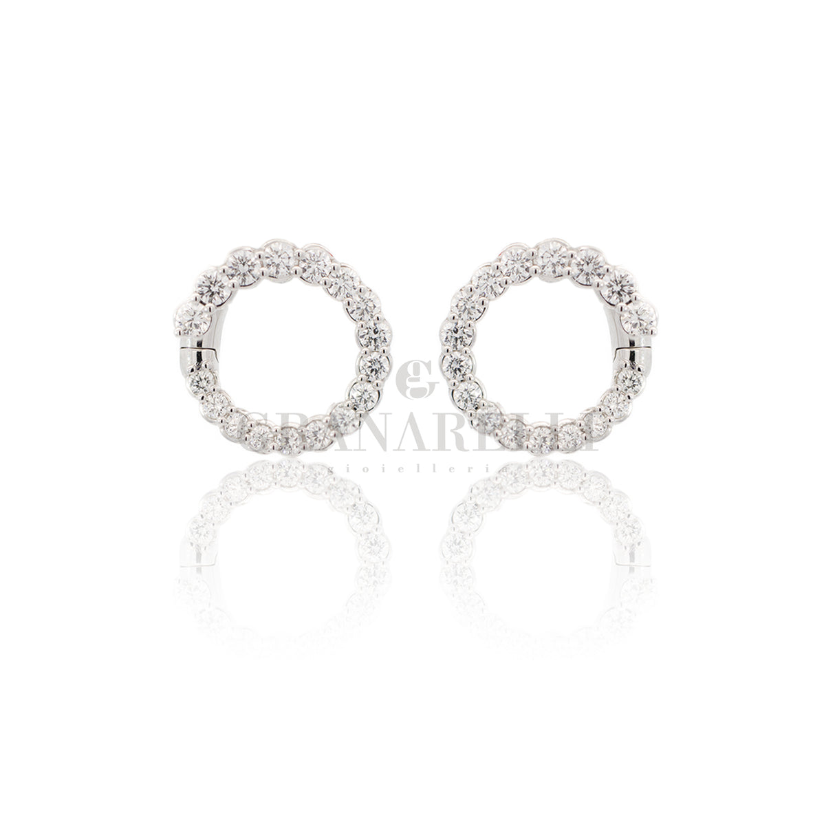 White diamond bushing earrings