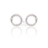 White diamond bushing earrings