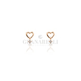 Orecchini Cuore e Diamanti Oro Rosa