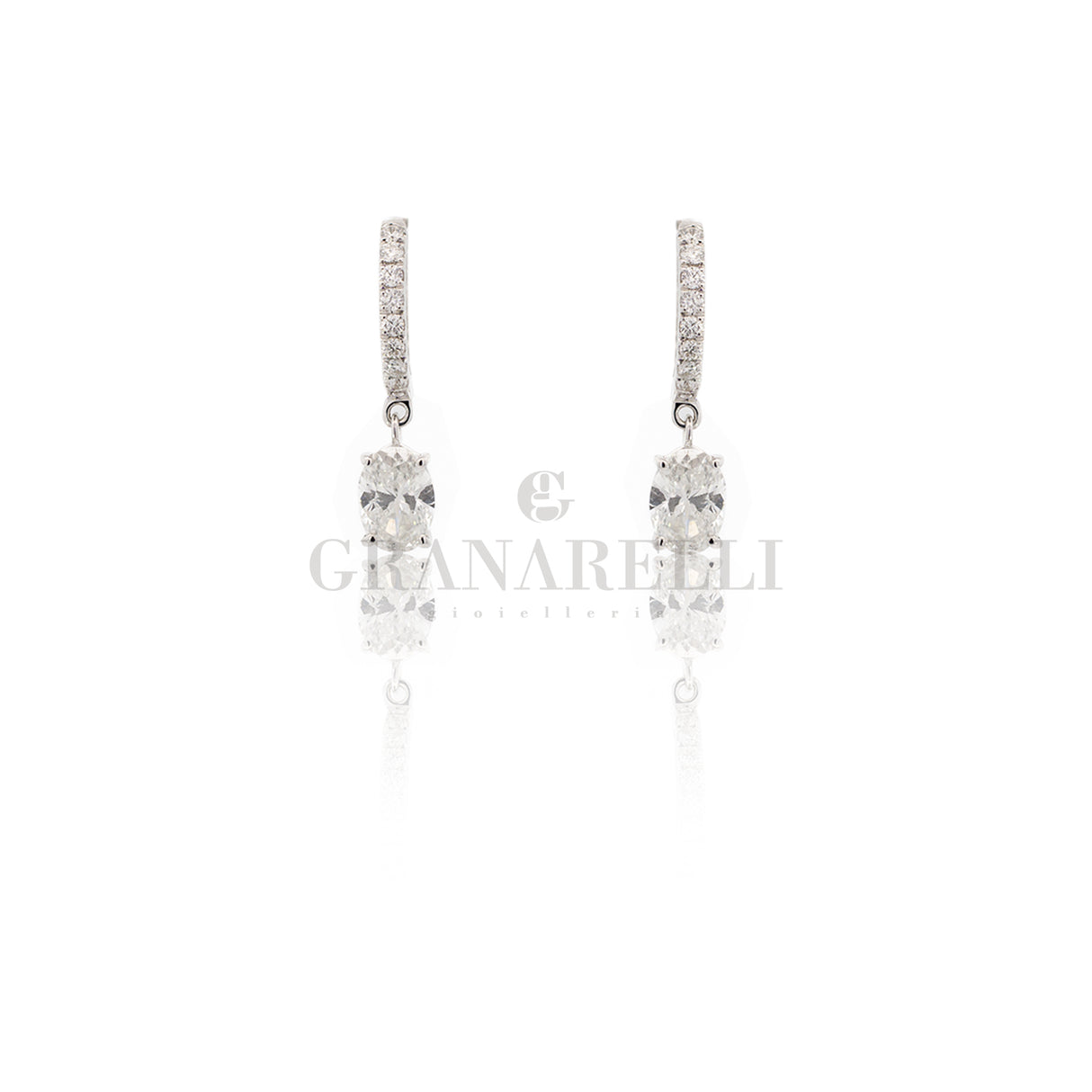 White diamond bushing earrings