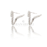 White diamond bushing earrings