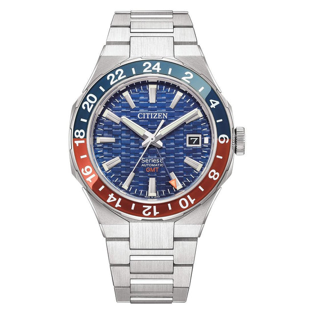 Citizen GMT SERIE 8 Blu Ghiera Pepsi NB6030-59L-Orologi-CITIZEN-Gioielleria Granarelli