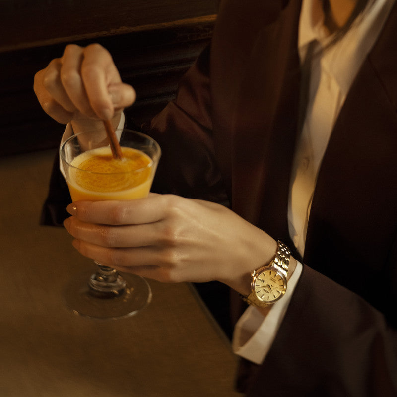 Presage Cocktail Automatico Acciaio Giallo con Diamanti 30mm