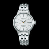 Presage Cocktail Automatico Acciaio Bianco con Diamanti 30mm
