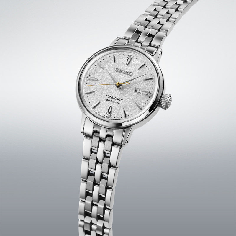 Presage Cocktail Automatico Acciaio Bianco con Diamanti 30mm