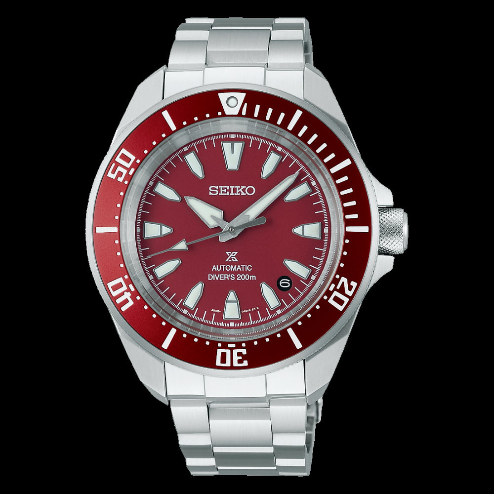 Prospex Samurai Automatico Acciaio Rosso-Orologi-SEIKO-Gioielleria Granarelli