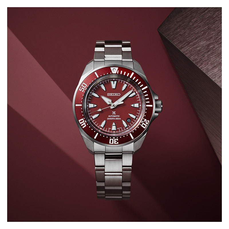 Prospex Samurai Automatico Acciaio Rosso-Orologi-SEIKO-Gioielleria Granarelli