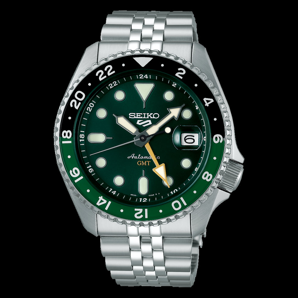 Seiko 5 Sports Automatico GMT Acciaio Verde-Orologi-SEIKO-Gioielleria Granarelli