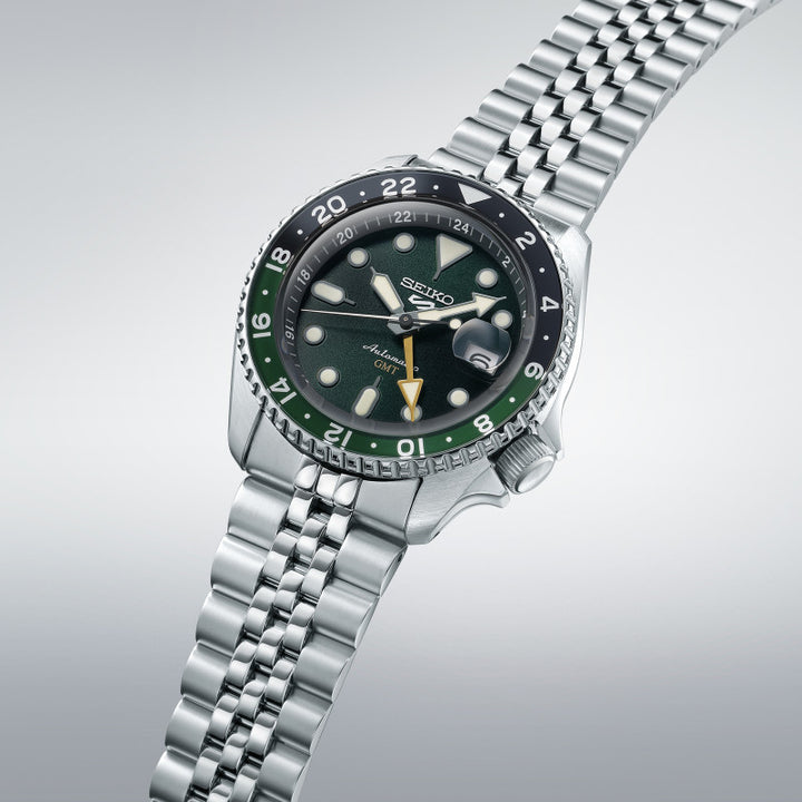 Seiko 5 Sports Automatico GMT Acciaio Verde-Orologi-SEIKO-Gioielleria Granarelli