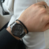 Iconic Chronograph Link Onyx 42mm Black-Orologi-DANIEL WELLINGTON-Gioielleria Granarelli