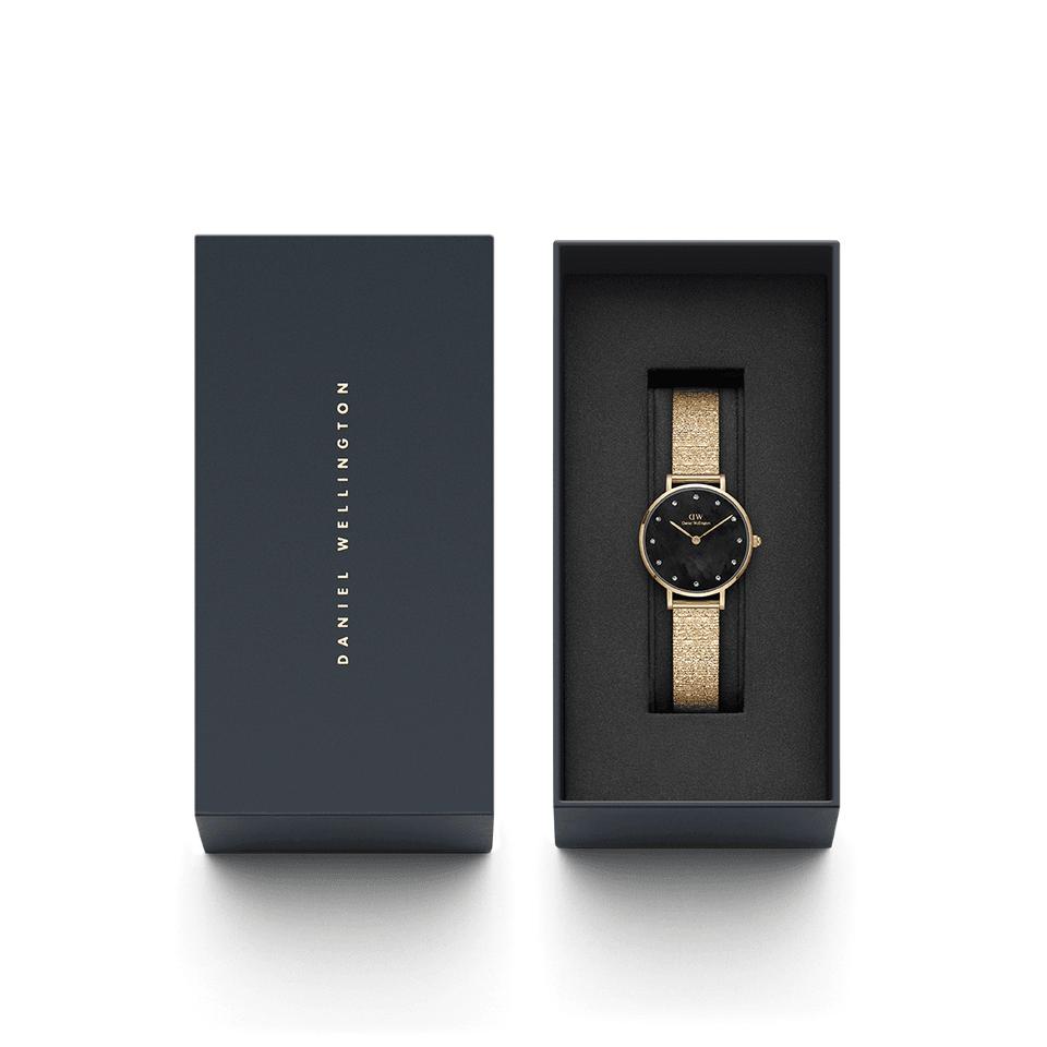 Petit Lumine Pressed Piano Black Evergold 28mm-Orologi-DANIEL WELLINGTON-Gioielleria Granarelli