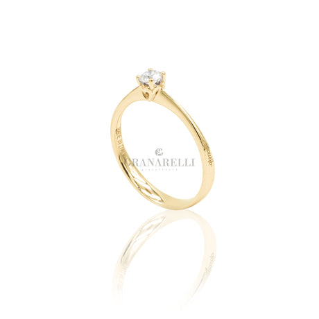 Anello Solitario Diamante 0.24kt Oro Giallo-RECARLO-R01SO001/G024-14-Gioielleria Granarelli