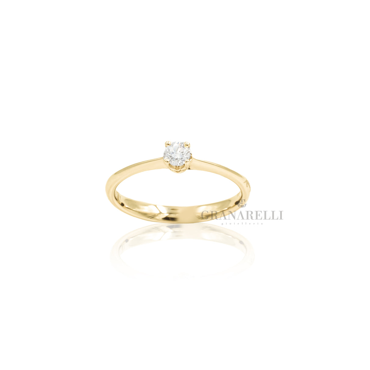 Anello Solitario Diamante 0.16kt Oro Giallo-RECARLO-R01SO001/G016-14-Gioielleria Granarelli