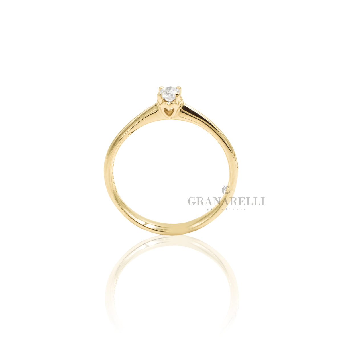 Anello Solitario Diamante 0.16kt Oro Giallo-RECARLO-R01SO001/G016-14-Gioielleria Granarelli