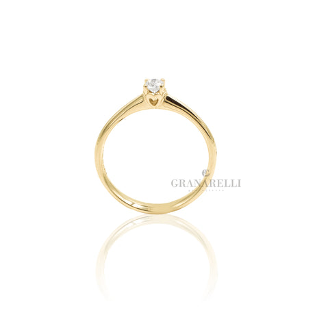 Anello Solitario Diamante 0.16kt Oro Giallo-RECARLO-R01SO001/G016-14-Gioielleria Granarelli