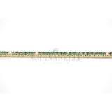 Bracciale Tennis Oro Giallo con Smeraldi e Diamanti Bianchi
