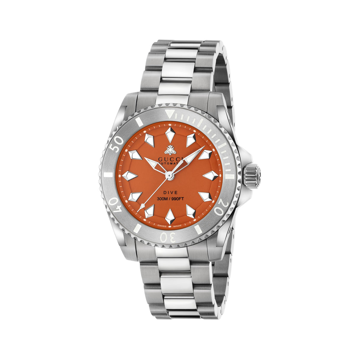 Dive 40mm Arancio Acciaio-Orologi-GUCCI-Gioielleria Granarelli