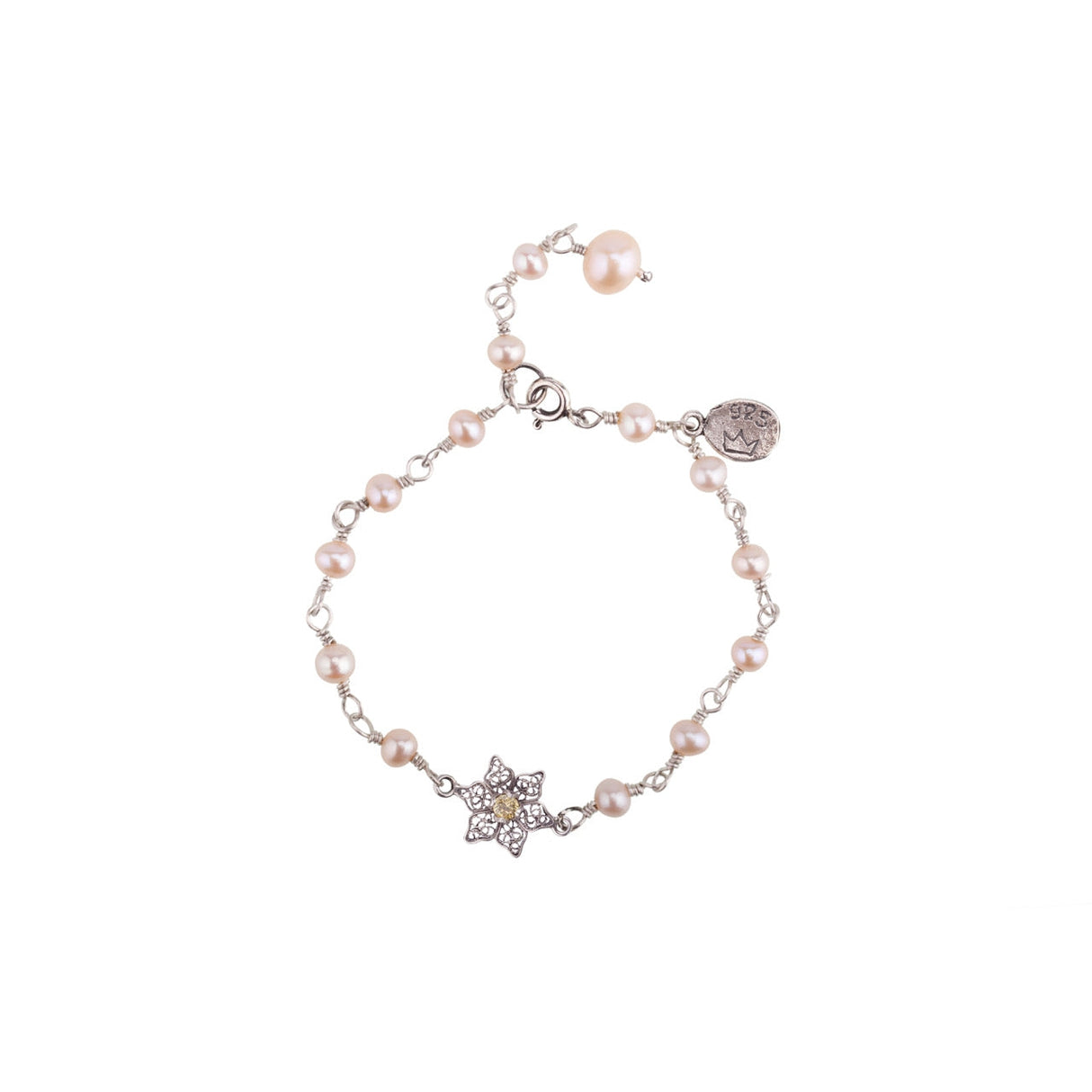 Bracciale Perle Rosa e Zirconi-Bracciali-YVONE CHRISTA-Gioielleria Granarelli