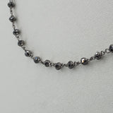 Collana Rosario Oro Bianco Brunito Nero Diamanti Neri taglio briolè CM 45-Girocolli-GRANARELLI-Gioielleria Granarelli