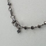 Collana Rosario Oro Bianco Brunito Nero Diamanti Neri taglio briolè CM 45-Girocolli-GRANARELLI-Gioielleria Granarelli