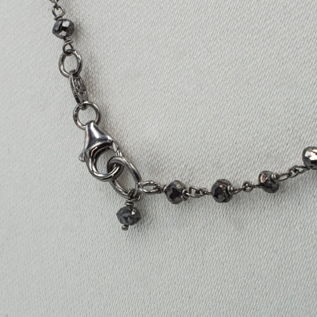 Collana Rosario Oro Bianco Brunito Nero Diamanti Neri taglio briolè CM 45-Girocolli-GRANARELLI-Gioielleria Granarelli