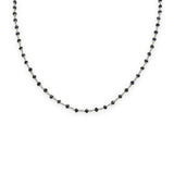 Collana Rosario Oro Bianco Brunito Nero Diamanti Neri taglio briolè CM 45-Girocolli-GRANARELLI-Gioielleria Granarelli