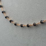 Collana Rosario Oro Rosa Diamanti Neri taglio briolè CM40-Girocolli-GRANARELLI-Gioielleria Granarelli