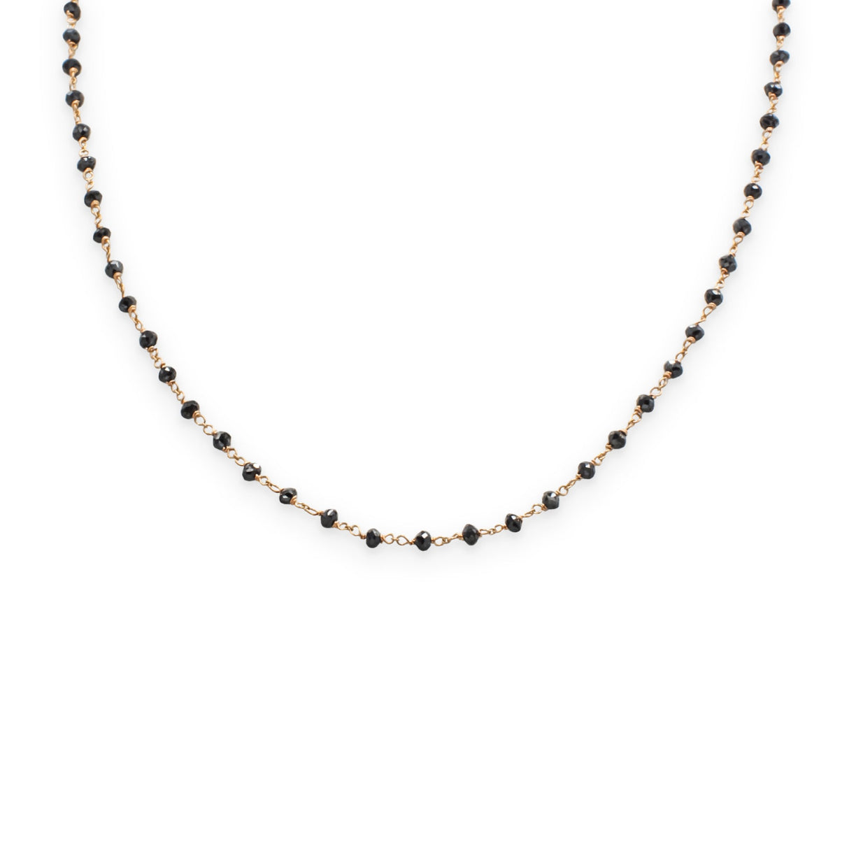 Collana Rosario Oro Rosa Diamanti Neri taglio briolè CM40-Girocolli-GRANARELLI-Gioielleria Granarelli